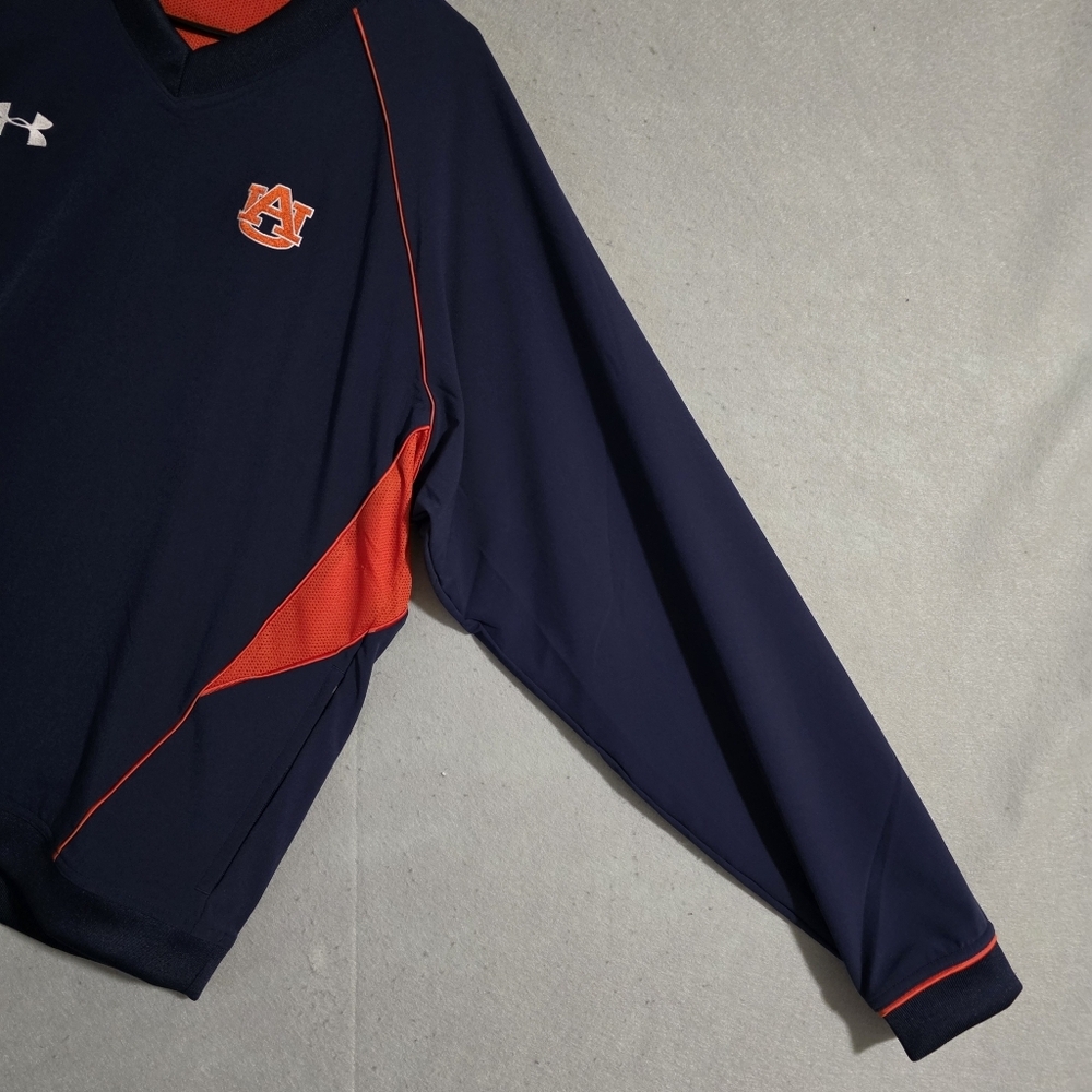 Under Armour Mens Auburn Tigers V Neck Long Sleeve Pullover Windbreaker Size M - Picture 7 of 12